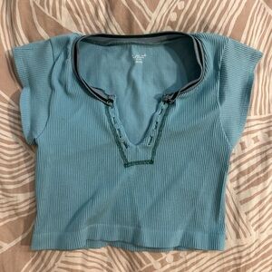 Out From Under Blue Crop Top